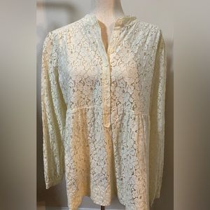 Michael Kors Cream Lace Top, Size XL